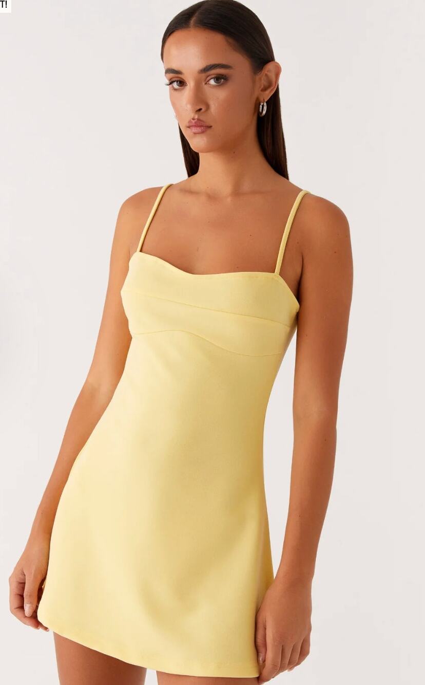 PEPPERMAYO Cindy Bustier Mini Dress in Yellow NWT Size Women's Large